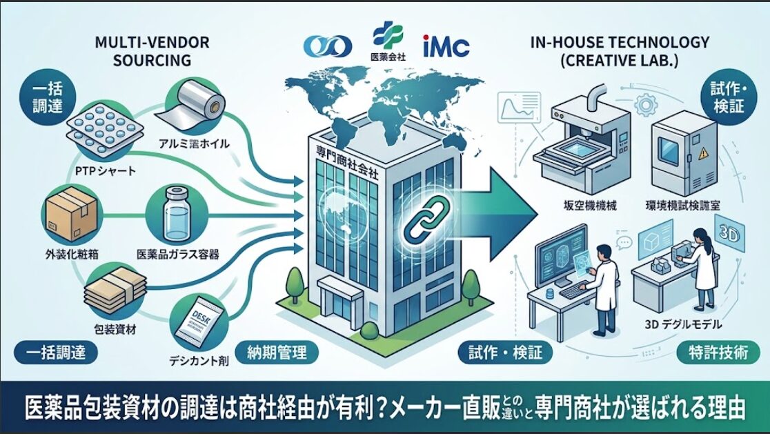 医薬品包装資材の調達における専門商社とメーカー比較