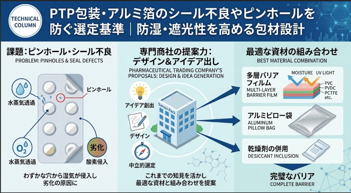 PTPアルミ箔のシール不良やピンホールを防ぐ選定基準